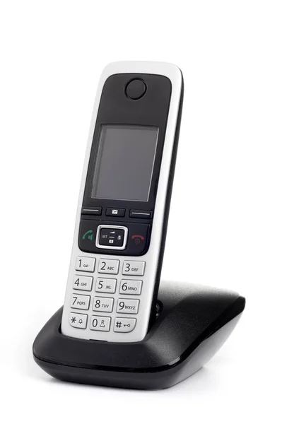 Bezdrátový Telefon Bílém Pozadí — Stock fotografie