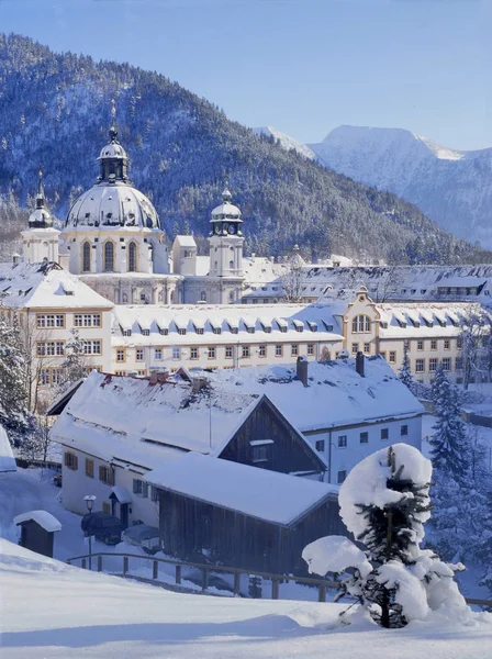 Monastery Ettal Winter — Stock Photo, Image