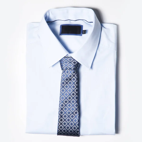 Set Abbigliamento Alla Moda Uomo Sfondo Bianco Camicia Cravatta — Foto Stock