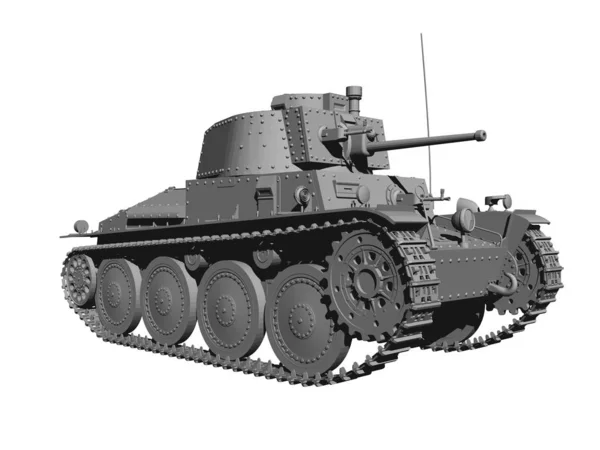 Askeri Tank Modeli Beyaz Arkaplanda Izole Edildi — Stok fotoğraf