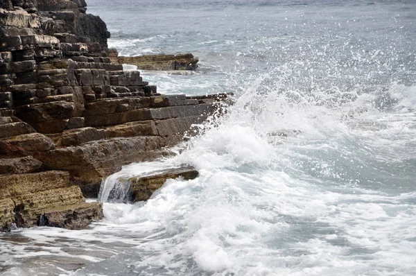 Cape Kameniak Istrien Kroatia Halvön Hav Medelhavet Kust Land Våg — Stockfoto