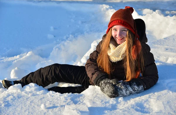 Girl Snow Winter — 스톡 사진