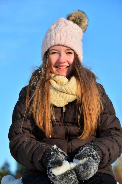 Girl Snow Winter — Stock Photo, Image