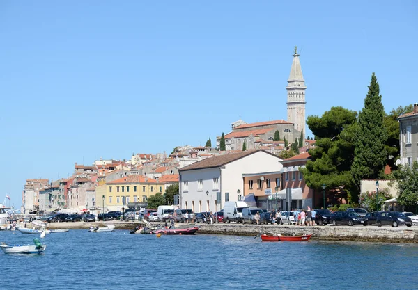 Rovinj Isztria Horvátország Tenger Földközi Tenger Tenger Félsziget Óváros Festői — Stock Fotó