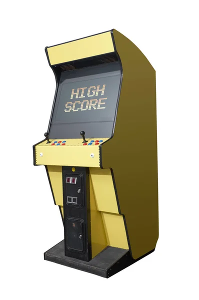 Komunikat High Score Retro Arcade Izolowane Białym — Zdjęcie stockowe