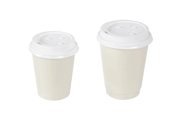 空白咖啡杯 白色隔热 — 图库照片