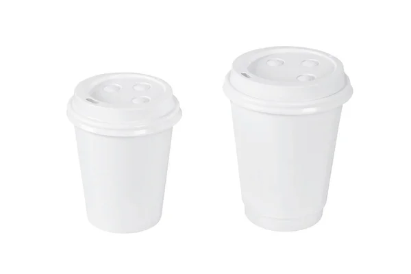 空白咖啡杯 白色隔热 — 图库照片