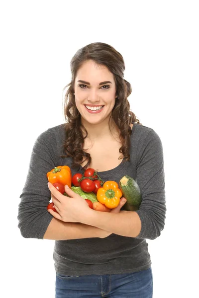 Mujer Joven Come Sano —  Fotos de Stock