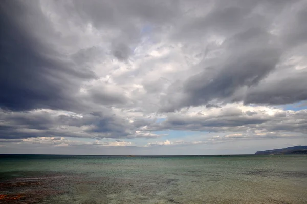 Zandstrand Zwemstrand Kust Strand Stalida Stalidas Malia Kreta Griekenland Zee — Stockfoto