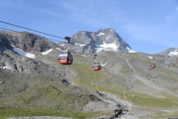 Blade Tip Stubai Eisgratbahn Ropeway Gondola Gondola Lift Stubai Glacier — стоковое фото
