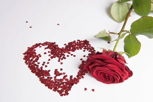 Serce Róża Walentynki — Zdjęcie stockowe