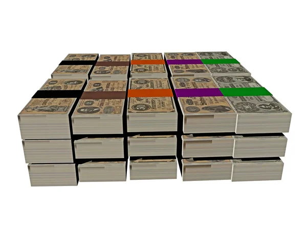 Moderne Banknoten Nahaufnahme Finanzieller Hintergrund — Stockfoto