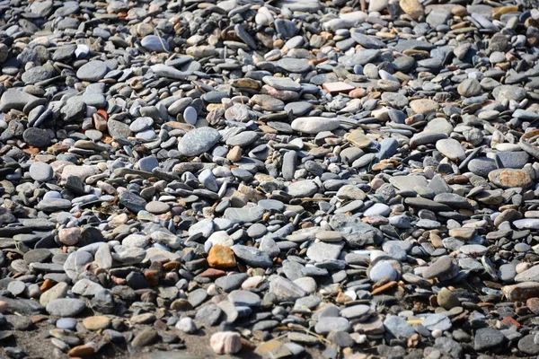 Πέτρες Δίπλα Στη Θάλασσα Μεσογειακές Μεγάλες Μεγάλες Μικρές Στρογγυλές Φωτεινές — Φωτογραφία Αρχείου
