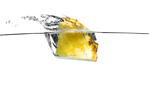 Pineapple Falling Clear Water — Stock Photo, Image