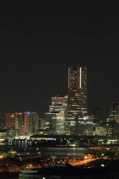 Yokohama Minatomirai Por Noche — Foto de Stock