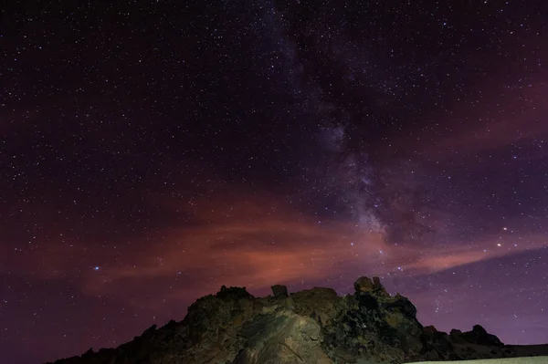 Ciel Nocturne Dessus Tenerife Dans Parc National Teide — Photo