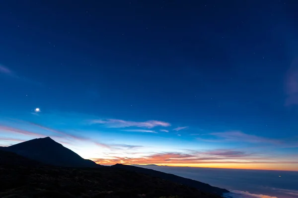 Pôr Sol Parque Nacional Teide Tenerife Espanha — Fotografia de Stock