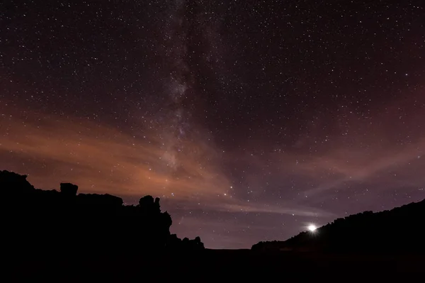 Ciel Nocturne Dessus Tenerife Dans Parc National Teide — Photo