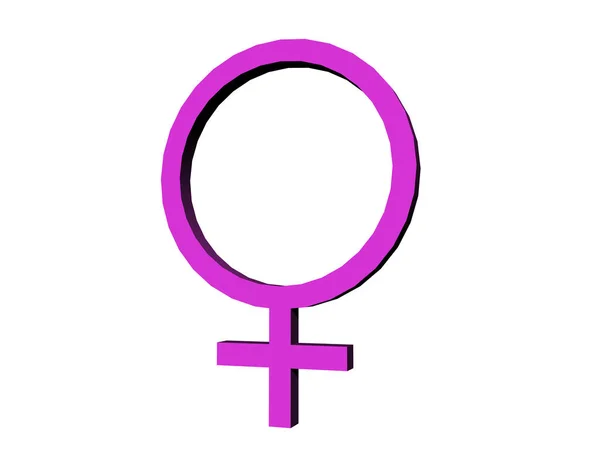 Roze Vrouwensymbool Witte Achtergrond Vectorillustratie — Stockfoto