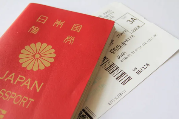 Ιαπωνικό Διαβατήριο Και Κάρτα Επιβίβασης — Φωτογραφία Αρχείου