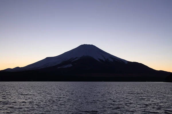 Fuji Desde Lago Yamanaka Por Noche — Foto de Stock