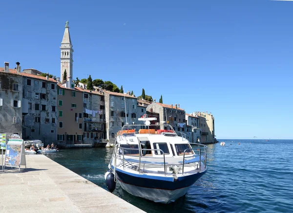 Rovinj Istrien Kroatien Meer Mittelmeer Küste Kirche Euphemia Halbinsel Malerisch — Stockfoto