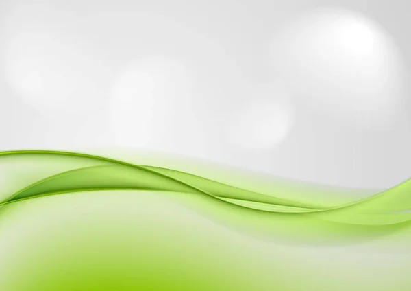 Abstrakte Glänzende Grüne Wellen Vektor Hintergrund — Stockfoto