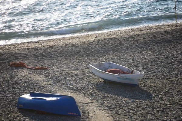 Bateaux Pêche Sur Plage Espagne — Photo