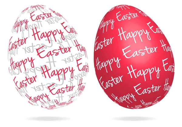 Frohe Ostern Abstrakte Rote Eier Mit Text — Stockfoto