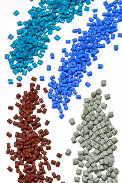 Dyed Polymer Pellets Injection Moudling Process — Stock Photo, Image