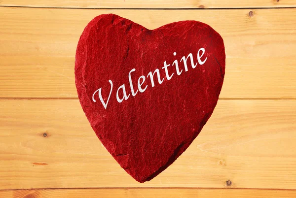 Corazón Rojo Con Letras San Valentín —  Fotos de Stock