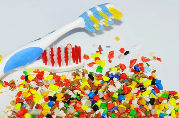 Toothbrush Jelly Candies White Background — Stock Photo, Image