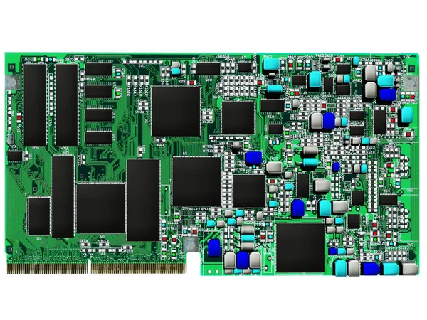 Circuito Elettronico Del Computer Isolato Sfondo Bianco — Foto Stock