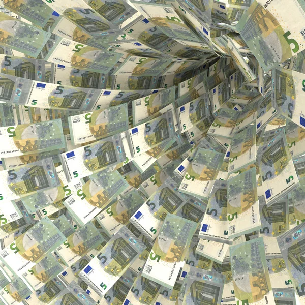Деньги Вихрь Евро Банкноты — стоковое фото