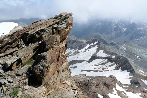 Cumbre Montañas Stubai Daunjoch Montañas Cabeza Duende Cabeza Bajada Trasera — Foto de Stock