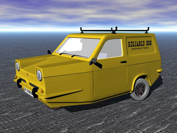 Une Voiture Jaune Sur Route — Photo