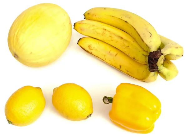 Fotografie Žlutého Ovoce Bílém Pozadí — Stock fotografie