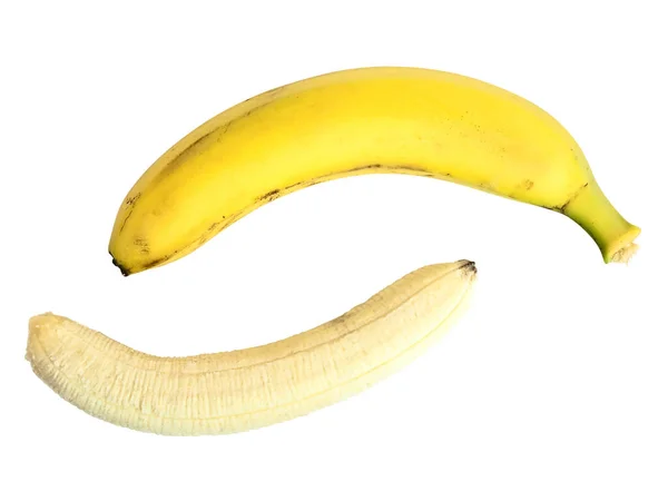 Banana Gialla Sullo Sfondo Bianco — Foto Stock