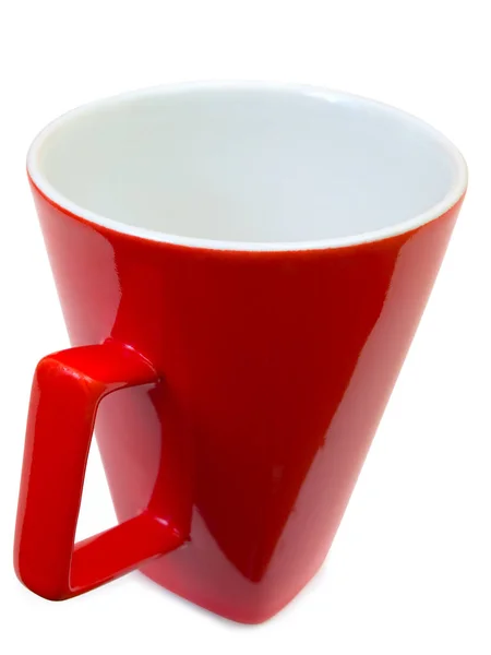 Singke Rote Moderne Tasse Auf Weißem Hintergrund — Stockfoto