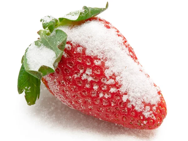 Delicious Red Garden Strawberry Sugar — Stock Photo, Image