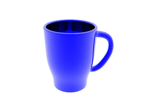 Blaue Tasse Isoliert Auf Weißem Hintergrund — Stockfoto