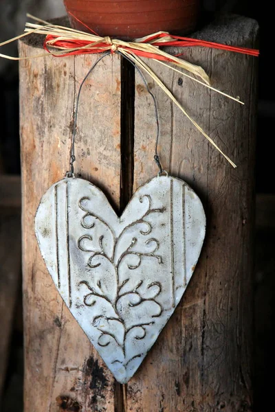 Heart Made Metal Decoration — Stock Photo, Image
