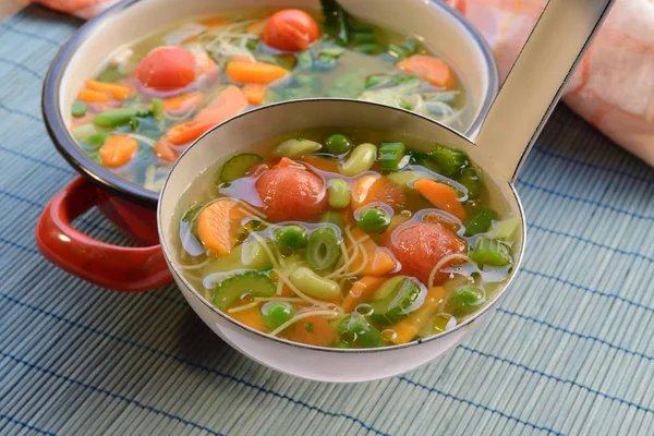 Sup Sayur Dalam Sendok — Stok Foto
