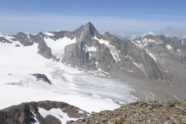 Selvagem Leck Cimeira Montanhas Stubai Stubian Alpes Stubaital Alpes Montanha — Fotografia de Stock