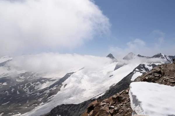 Stubai Wildspitze Summit Mountains Stubai Daunjoch Lake Glacier Lake Firn — Fotografia de Stock