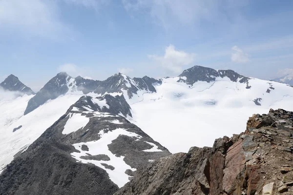 Daunkogel Ventoso Daunogel Cima Montaña Stubai Cuesta Abajo Montaña Montaña — Foto de Stock