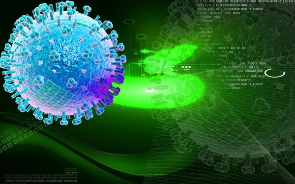 Illustrazione Digitale Del Virus Aviario Sullo Sfondo Colori — Foto Stock