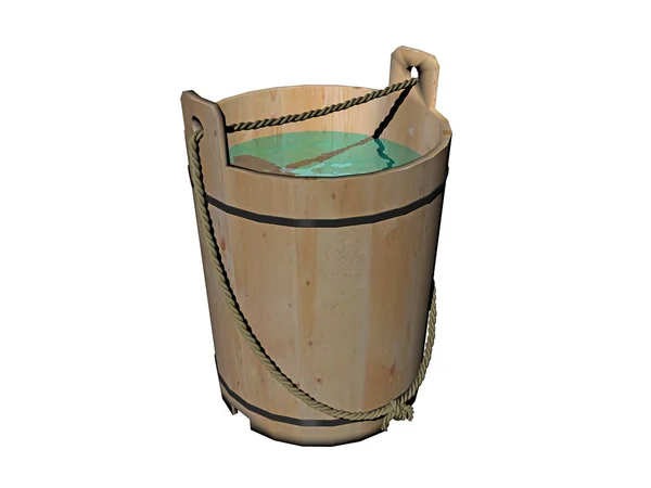 Old Rusty Metal Bucket Isolated White Background — Stock Photo, Image
