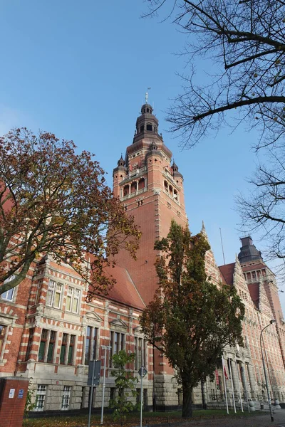 Monumento Szczecin Hoy Oficina Provincial — Foto de Stock