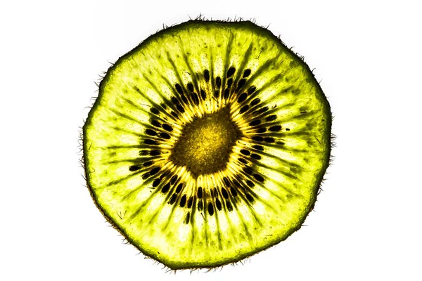 Kiwiskivor Färska Kiwifrukter Smakrik Grön Tropisk Frukt — Stockfoto